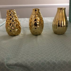 Gold glass vases